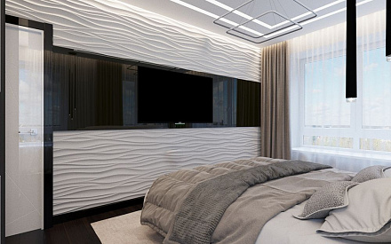 Дизайн интерьера спальни в 4-комнатной квартире 93 кв.м в современном стиле