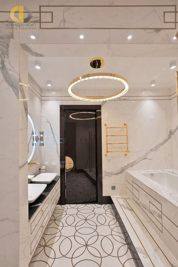 Ремонт ванной в трёхкомнатной квартире 133 кв. м в стиле ар-деко 19
