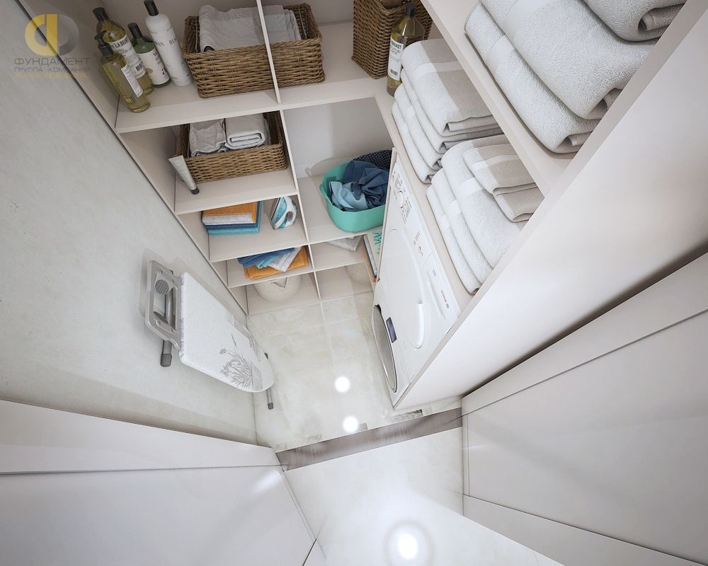 Дизайн интерьера постирочной четырёхкомнатной квартире 142 кв. м в стиле неоклассика  – фото 74