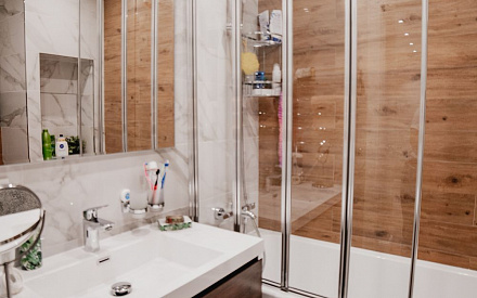 Ремонт ванной в трёхкомнатной квартире 89 кв.м в современном стиле
