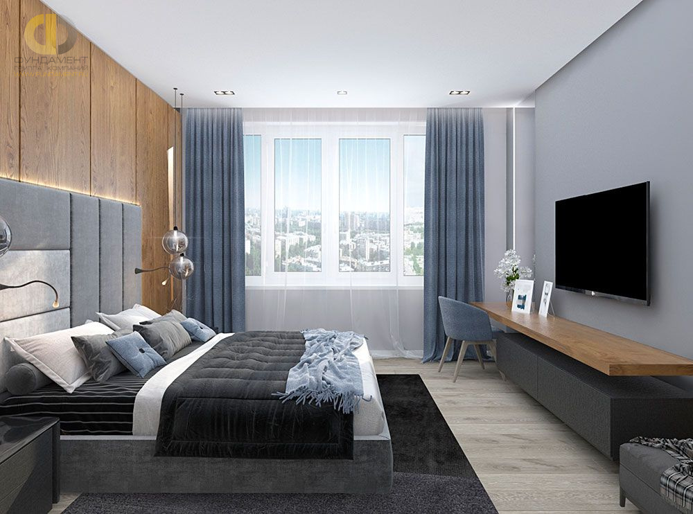 Дизайн интерьера спальни в трёхкомнатной квартире 123 кв.м в современном стиле18