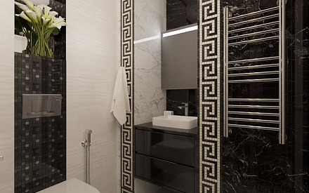 Дизайн интерьера ванной в 4-комнатной квартире 93 кв.м в современном стиле
