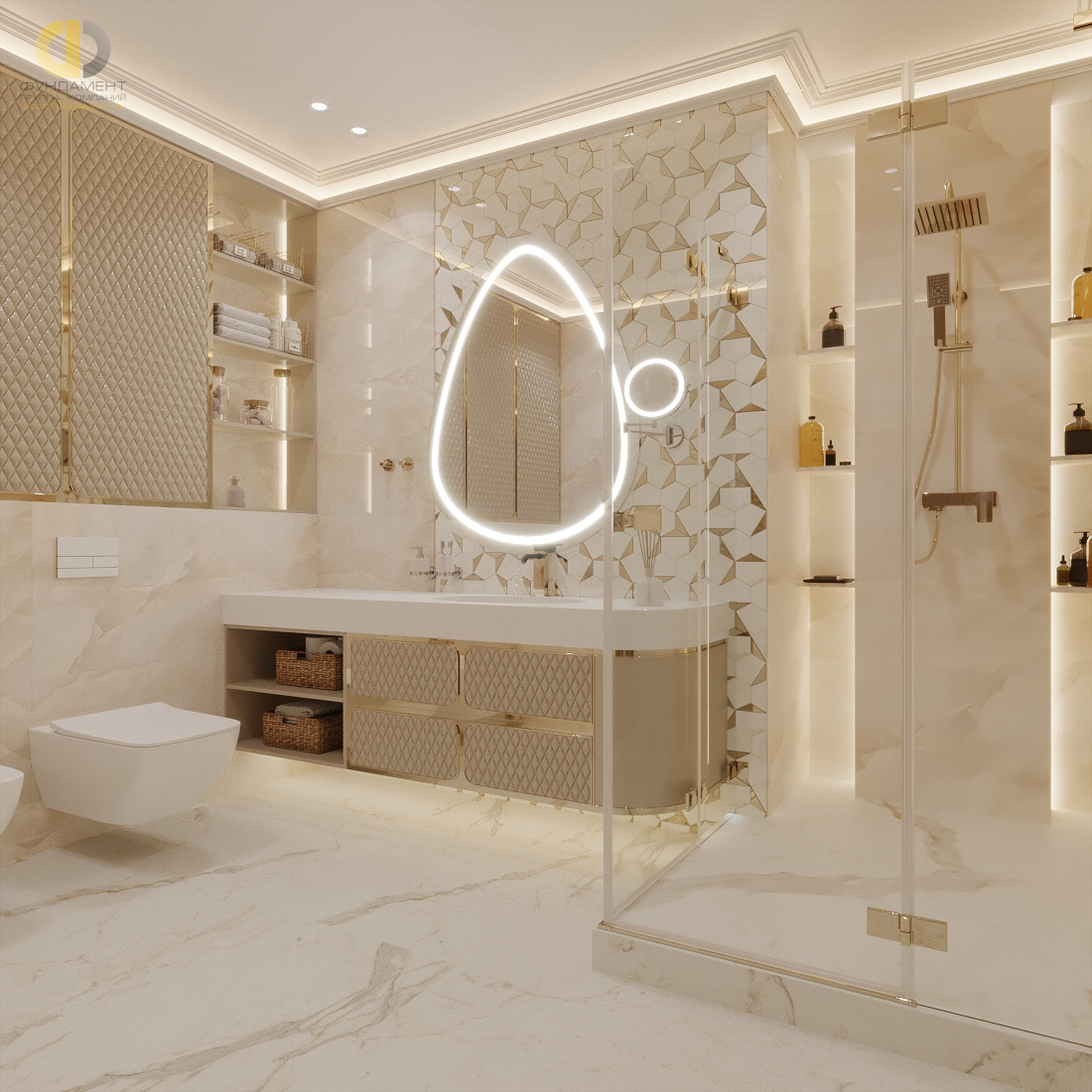 Дизайн ванной в стиле арт-деко – фото 172