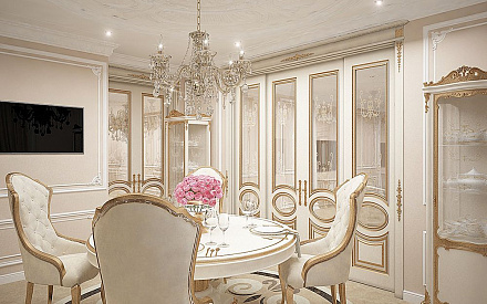 Дизайн интерьера кухни в четырёхкомнатной квартире 165 кв.м в классическом стиле16