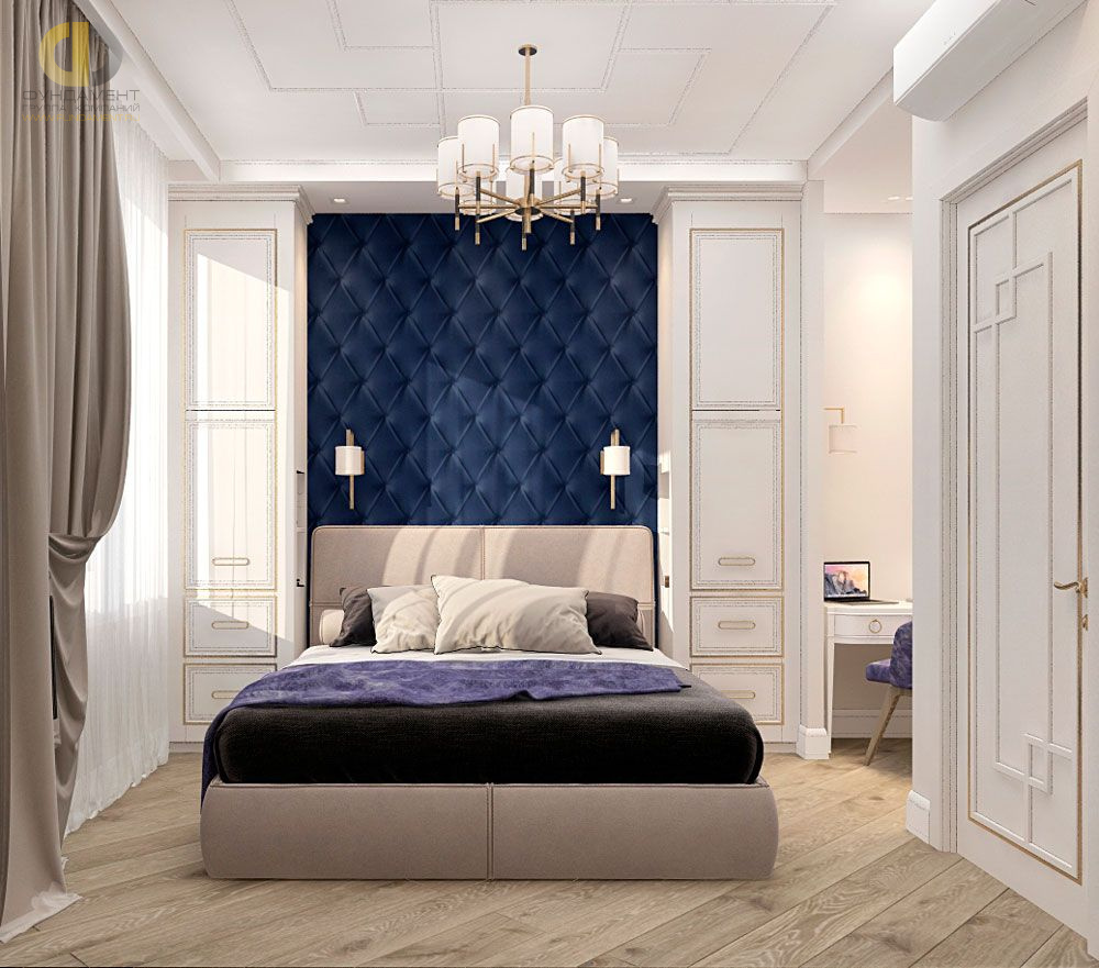 Дизайн интерьера спальни в двухкомнатной квартире 44 кв.м в стиле современная классика1