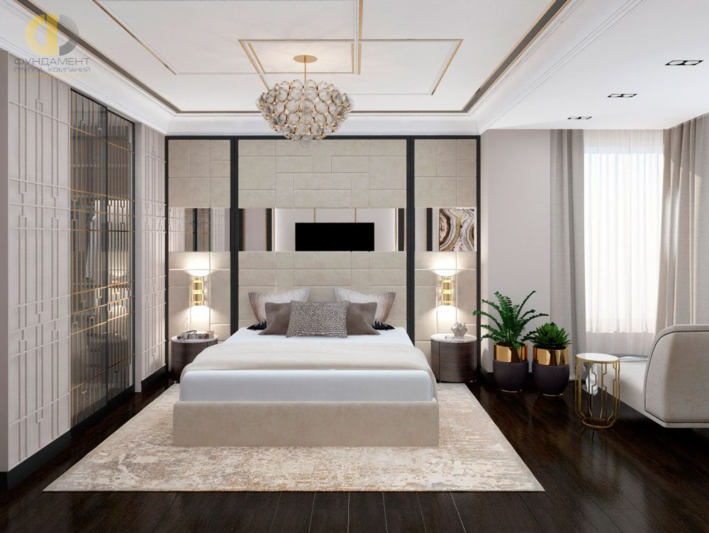 Дизайн интерьера спальни в трёхкомнатной квартире 132 кв.м в современном стиле 27
