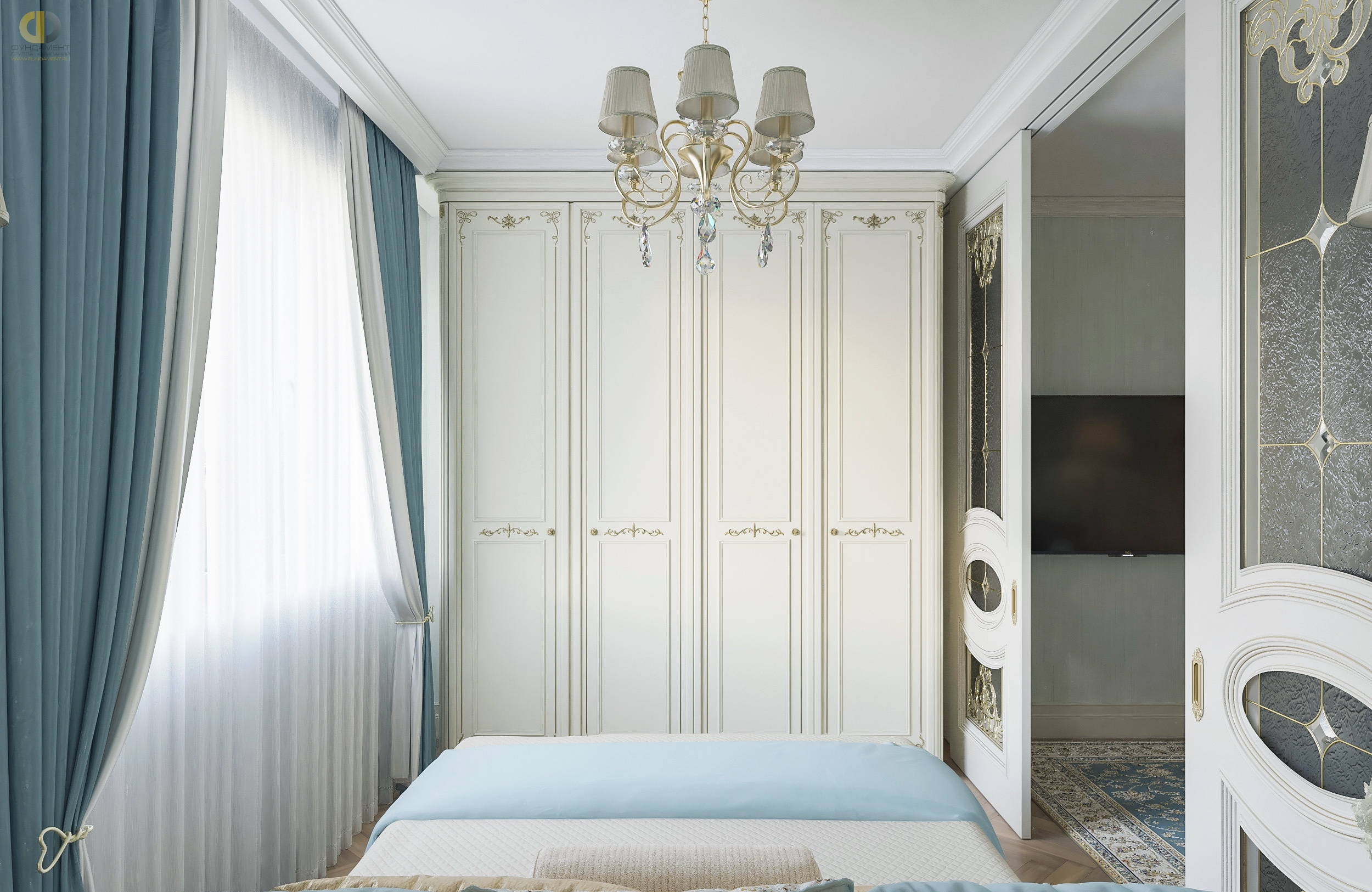 Дизайн спальни в стиле классическом – фото 213