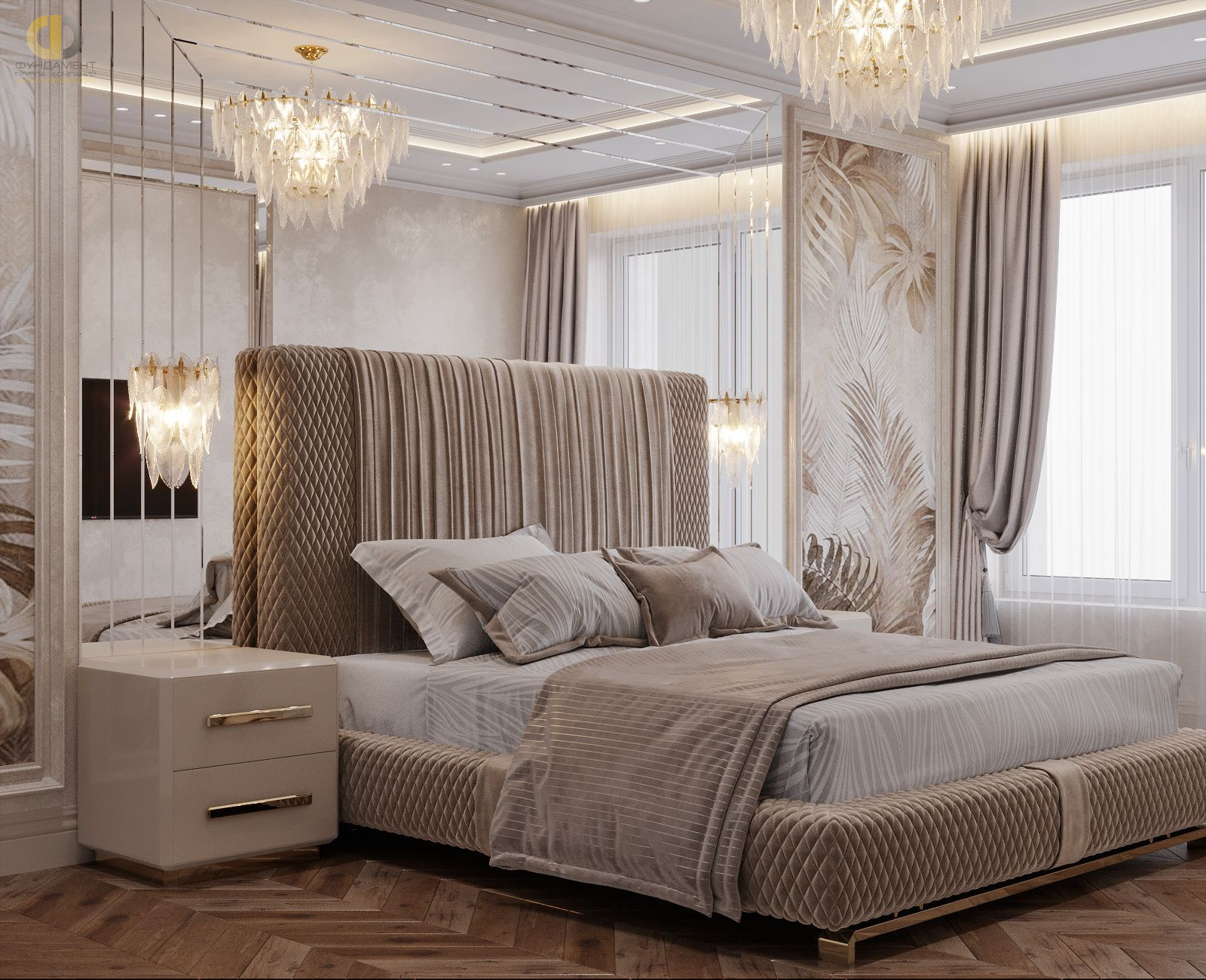 Дизайн спальни в стиле арт-деко – фото 433