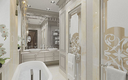 Дизайн интерьера ванной в доме 210 кв.м в стиле ар-деко29