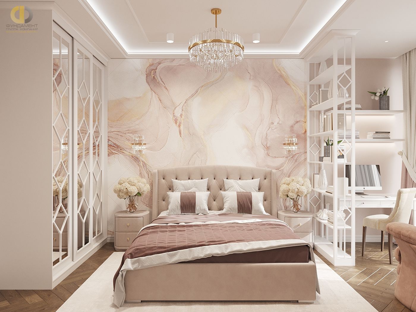 Дизайн спальни в стиле классическом – фото 71