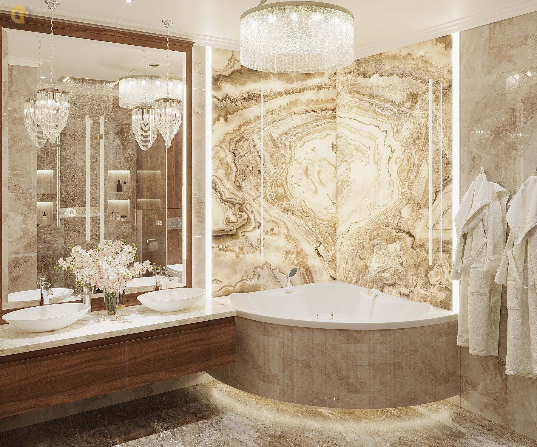 Дизайн ванной в стиле неоклассическом – фото 427