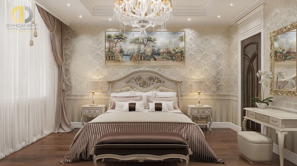 Дизайн интерьера спальни в четырёхкомнатной квартире 163 кв.м в классическом стиле17