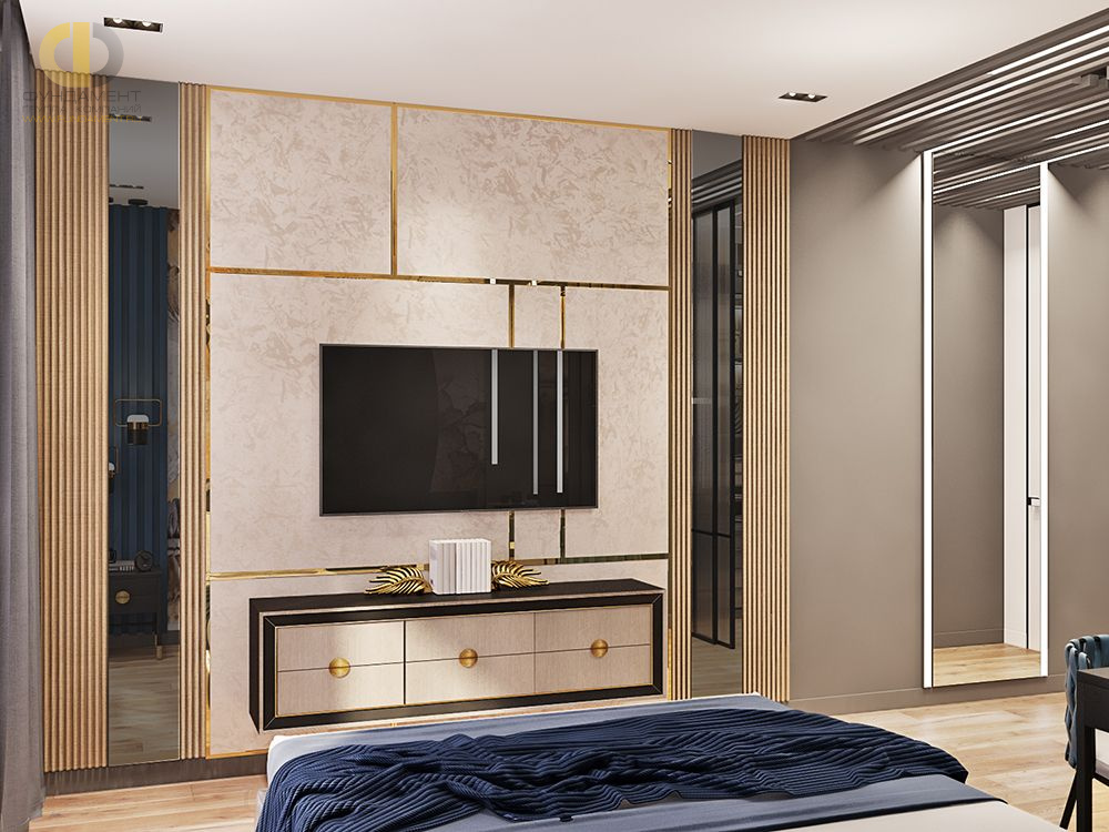 Дизайн интерьера спальни в трёхкомнатной квартире 99 кв. м в стиле эклектика 32