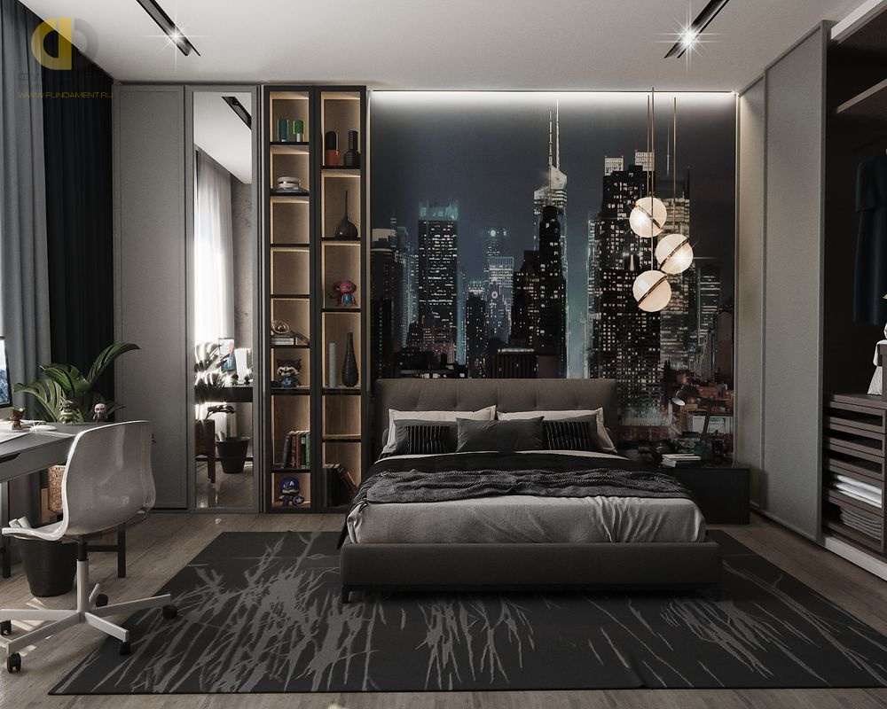 Дизайн интерьера спальни в пятикомнатной квартире 147 кв. м в стиле эклектика 24