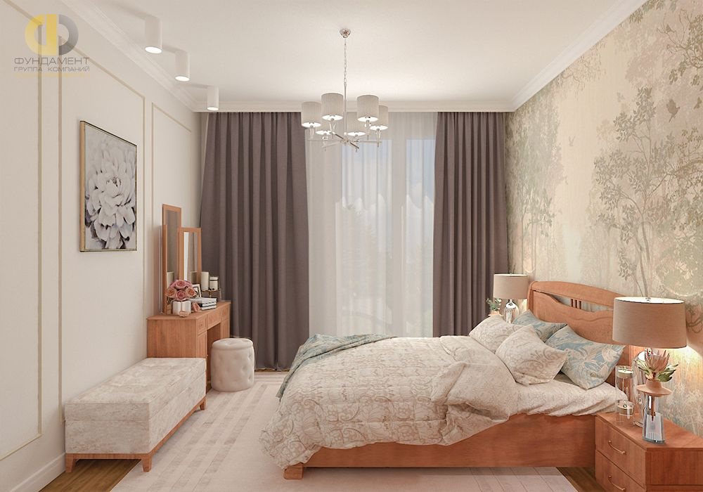 Дизайн интерьера спальни в трёхкомнатной квартире 103 кв.м в стиле эклектика11