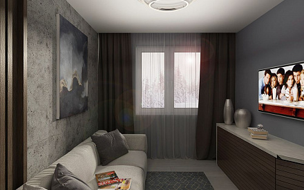 Дизайн интерьера спальни в 4-комнатной квартире 104 кв. м в современном стиле