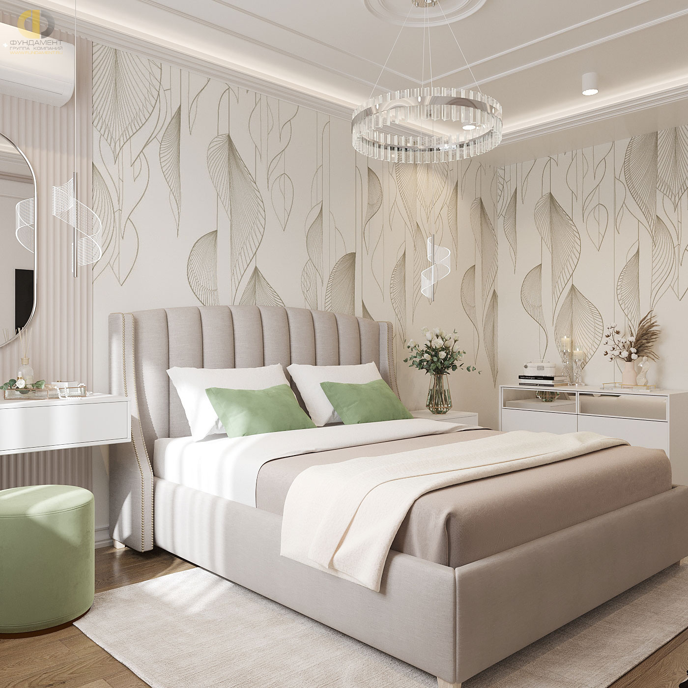 Дизайн спальни в стиле неоклассическом – фото 73