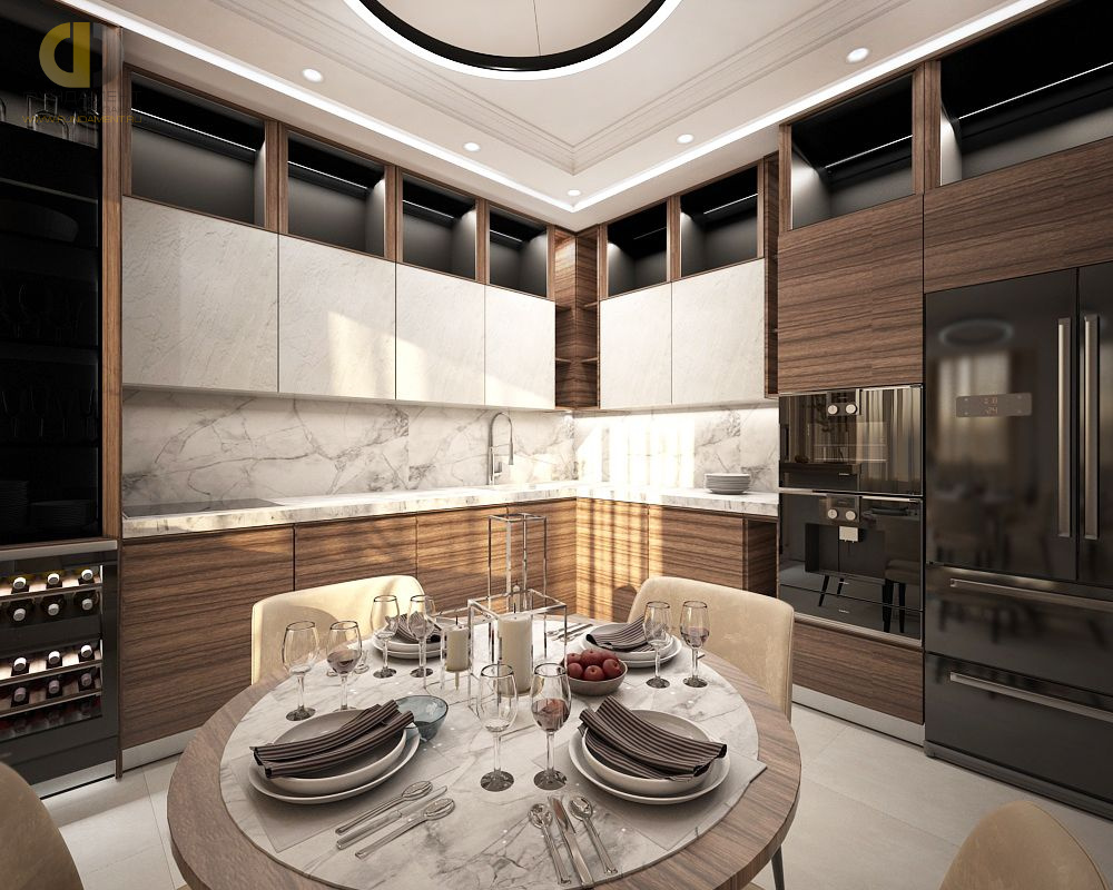 Дизайн интерьера кухни в четырёхкомнатной квартире 115 кв.м в современном стиле5