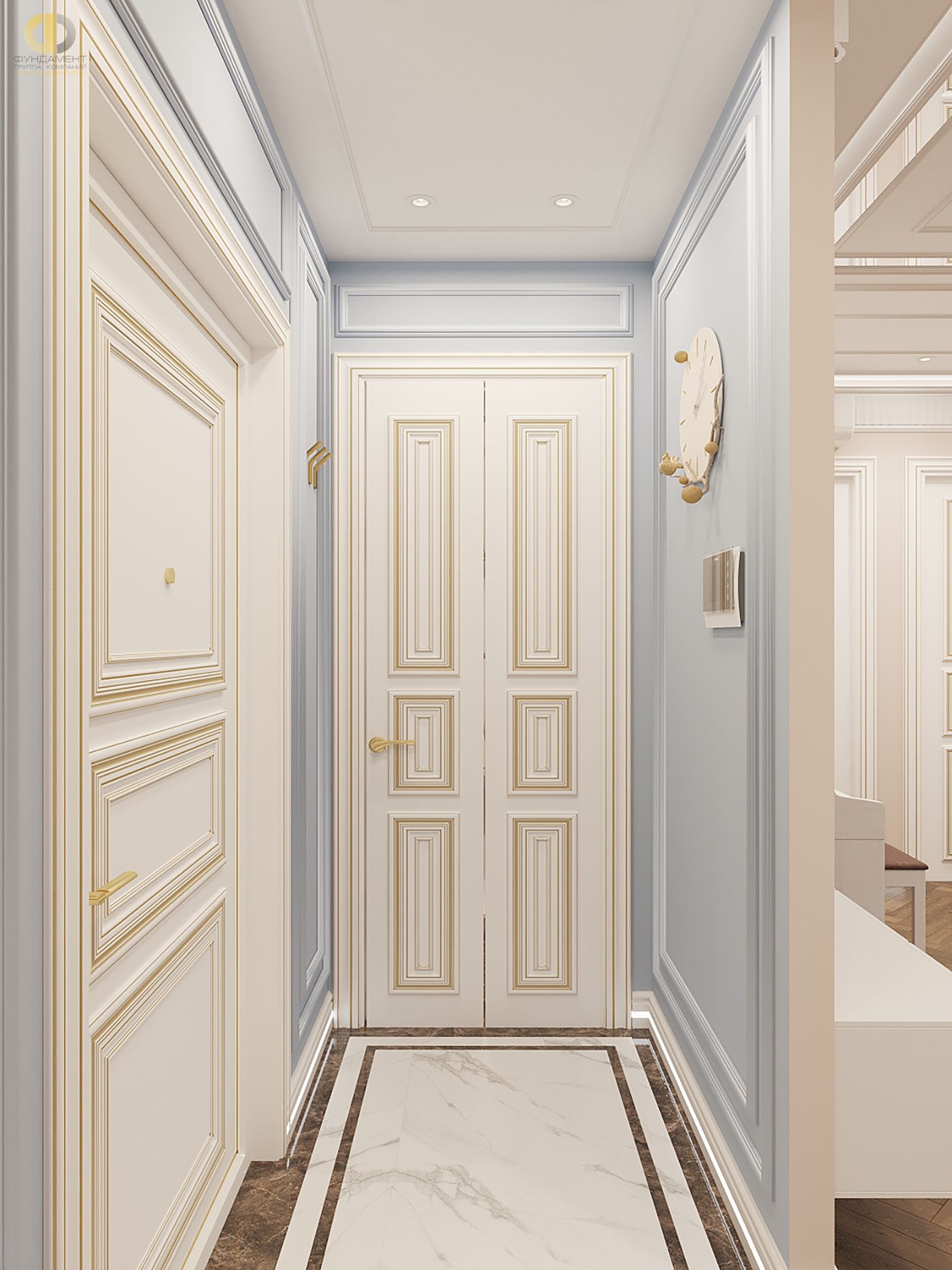 Дизайн коридора в стиле классическом – фото 76