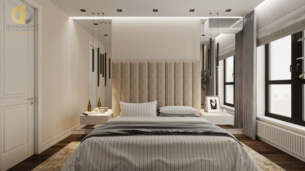 Дизайн интерьера спальни в трёхкомнатной квартире 78 кв.м в стиле ар-деко2