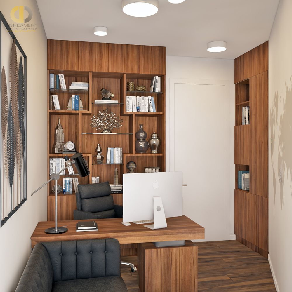 Дизайн интерьера кабинета в семикомнатной квартире 153 кв.м в современном стиле – фото 286
