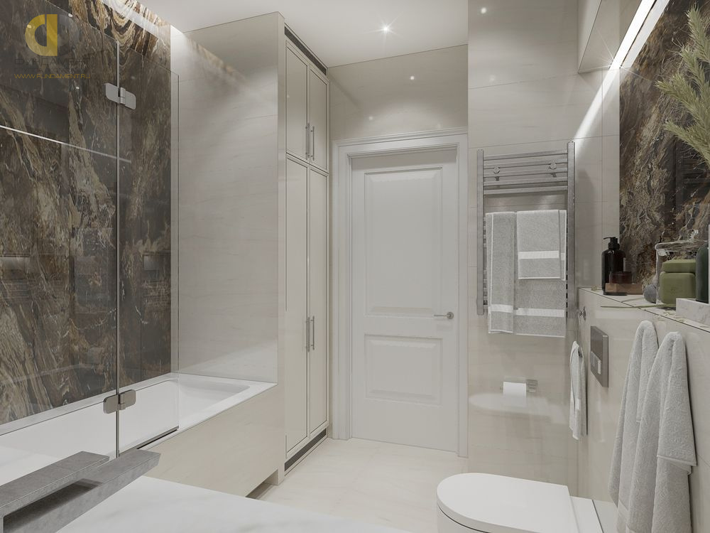 Дизайн интерьера ванной в трёхкомнатной квартире 110 кв.м в стиле современная классика5
