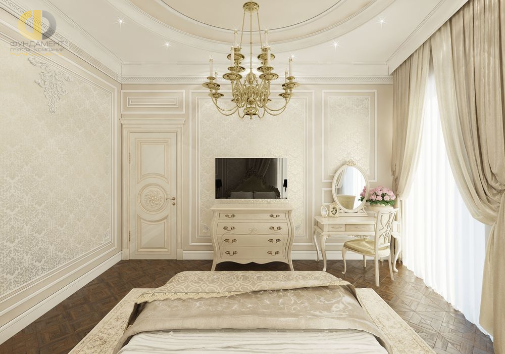 Дизайн спальни в коричневом цвете - фото