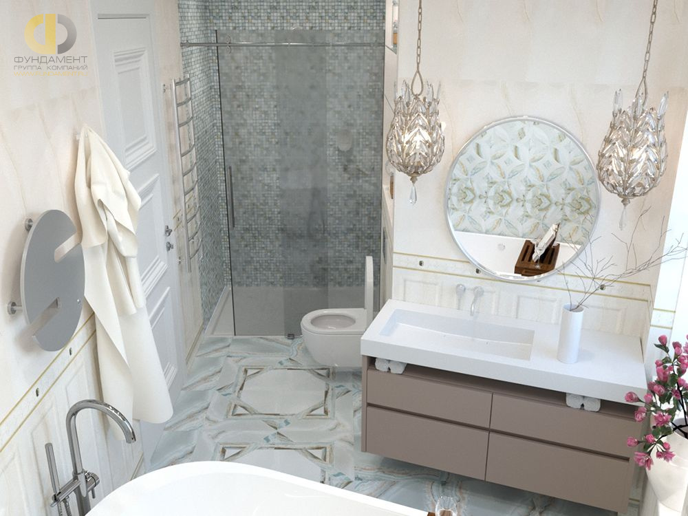 Дизайн интерьера ванной в трёхкомнатной квартире 100 кв.м в стиле эклектика19