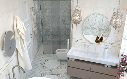Дизайн интерьера ванной в трёхкомнатной квартире 100 кв.м в стиле эклектика19