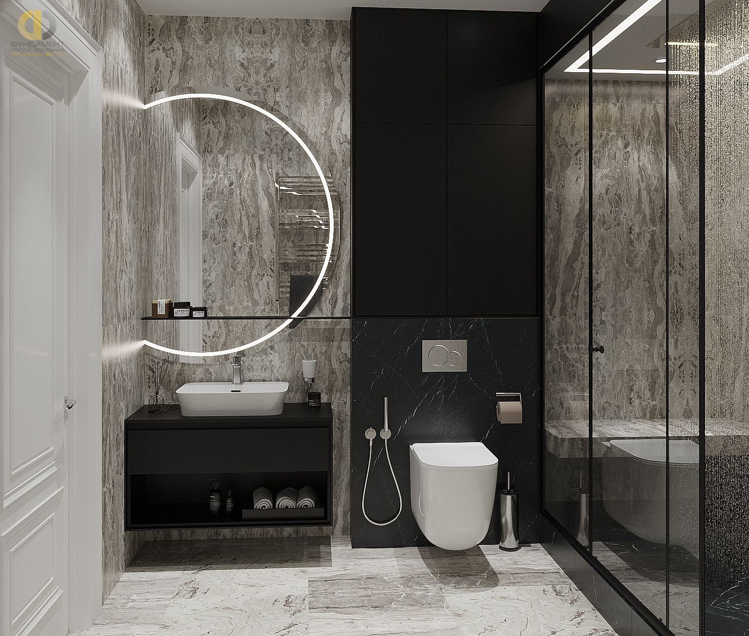 Дизайн ванной в стиле неоклассическом – фото 424