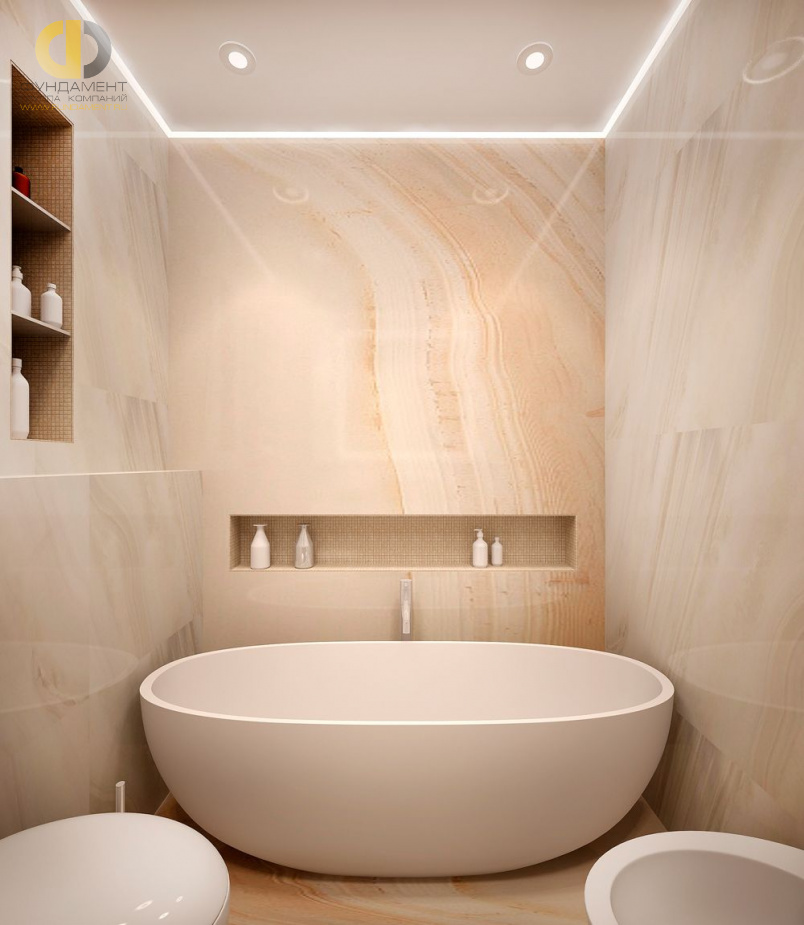 Дизайн интерьера ванной в двухкомнатной квартире 66 кв.м в стиле ар-деко2