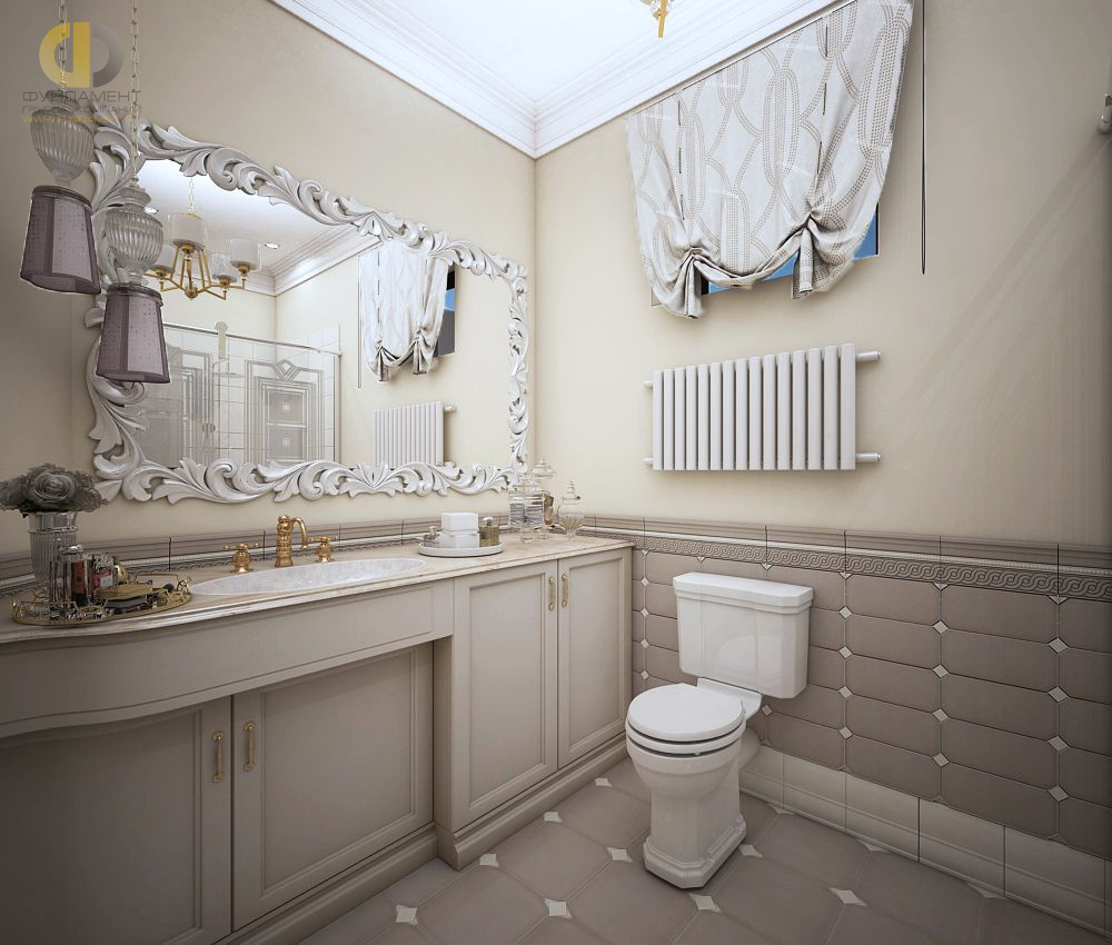 Дизайн интерьера ванной в доме 323 кв.м в классическом стиле48
