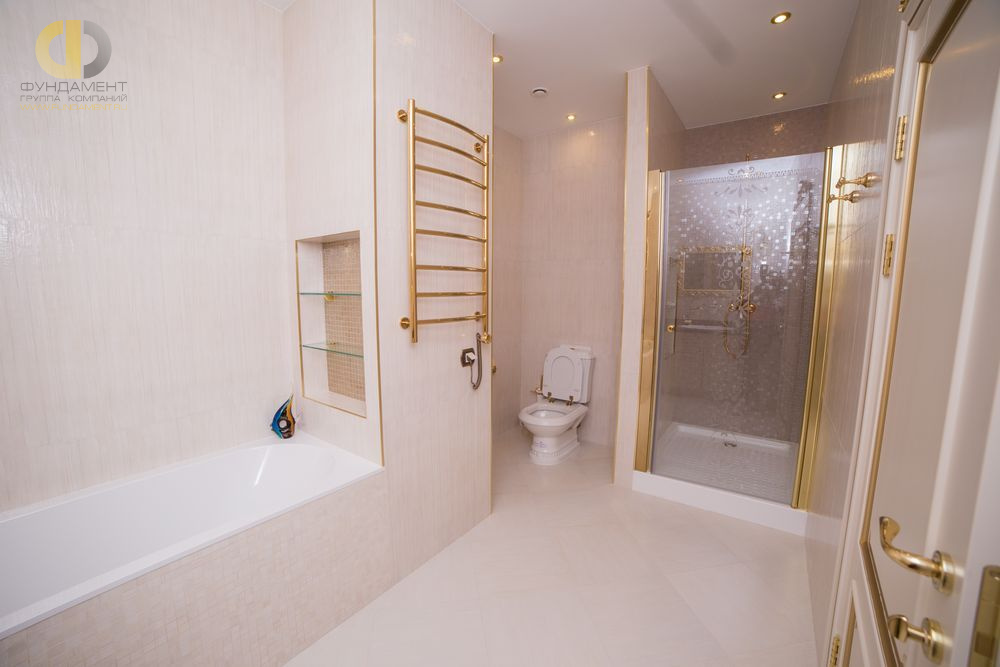 Ремонт ванной в трехкомнатной квартире 100 кв. м в классическом стиле