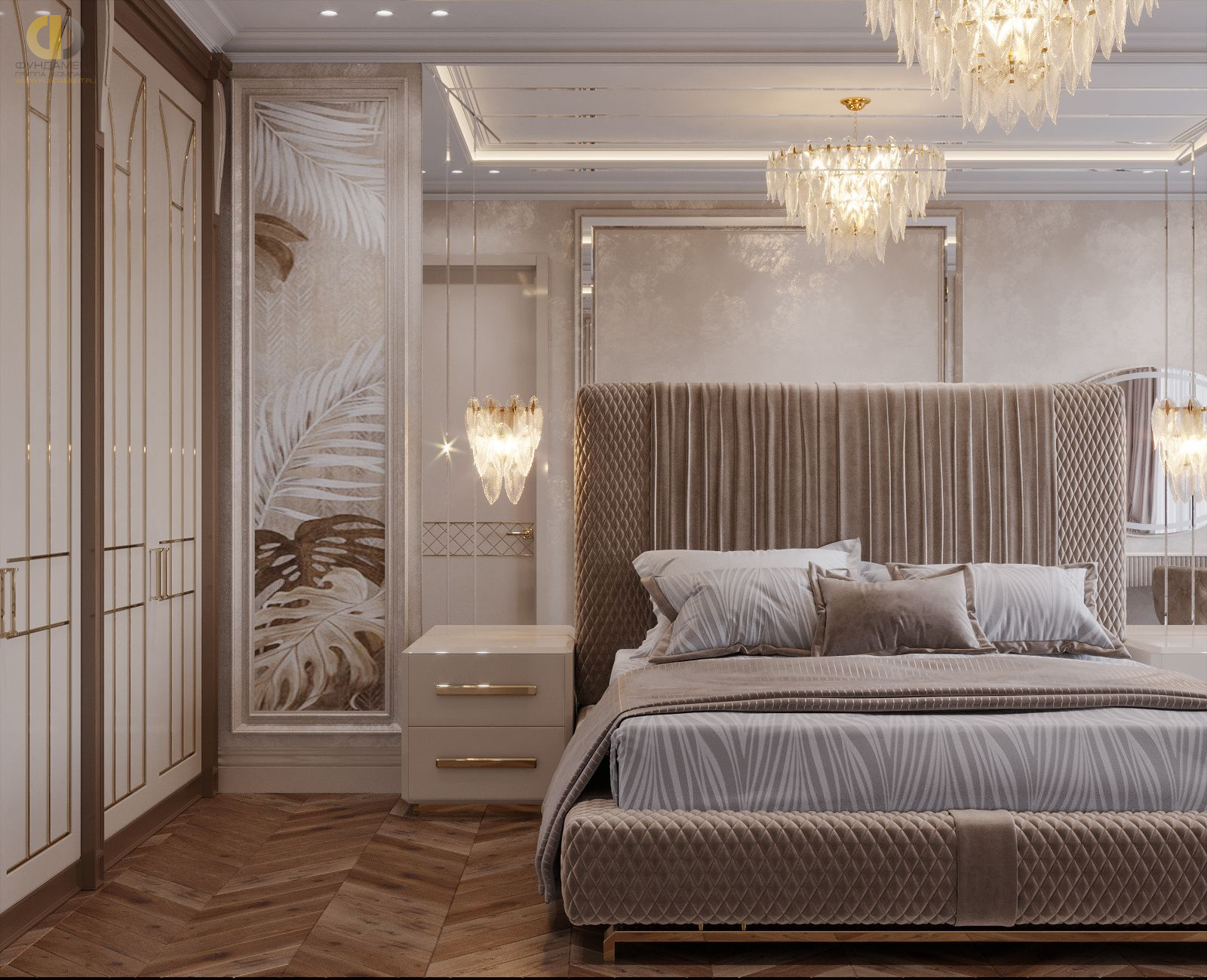 Дизайн спальни в стиле арт-деко – фото 429