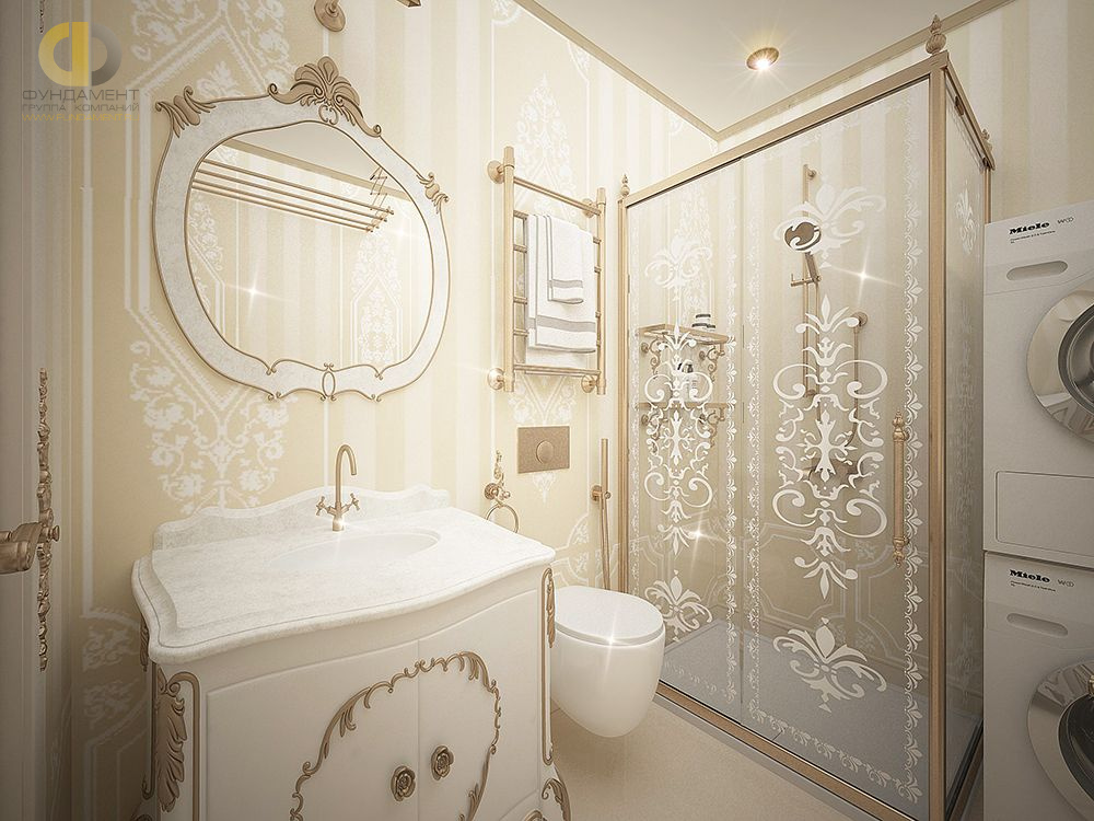 Дизайн интерьера ванной в четырёхкомнатной квартире 165 кв.м в классическом стиле9