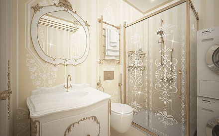 Дизайн интерьера ванной в четырёхкомнатной квартире 165 кв.м в классическом стиле9