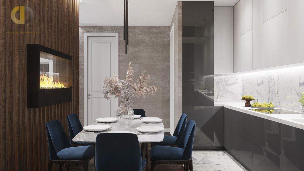 Дизайн интерьера кухни в трёхкомнатной квартире 78 кв.м в стиле ар-деко18