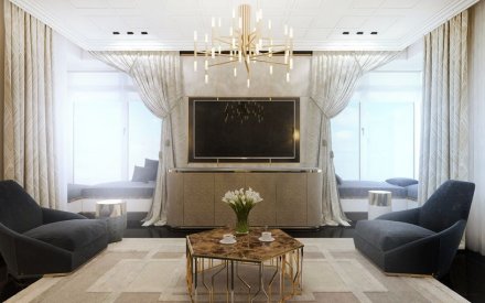 Дизайн интерьера трехкомнатной квартиры в Москве