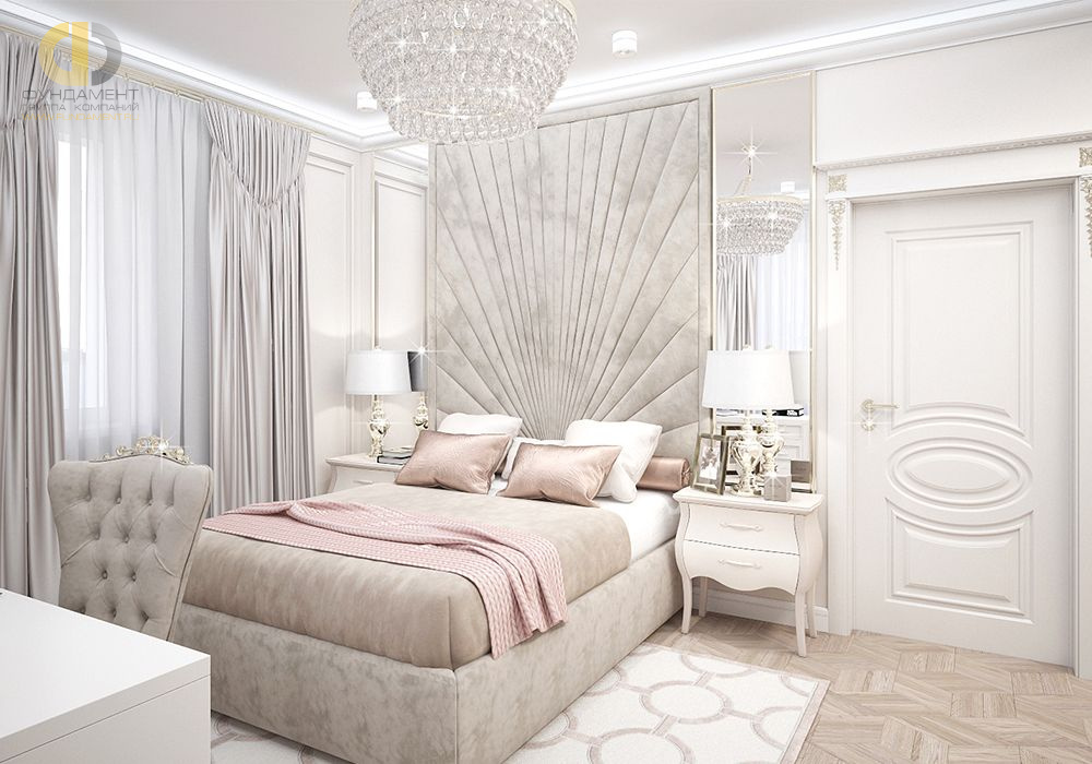 Дизайн интерьера спальни в шестикомнатной квартиры 185 кв.м в стиле неоклассика с элементами ар-деко 35