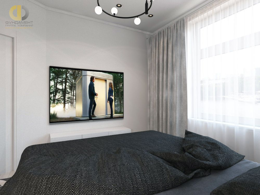 Дизайн интерьера спальни в трёхкомнатной квартире 59 кв.м в стиле эклектика1
