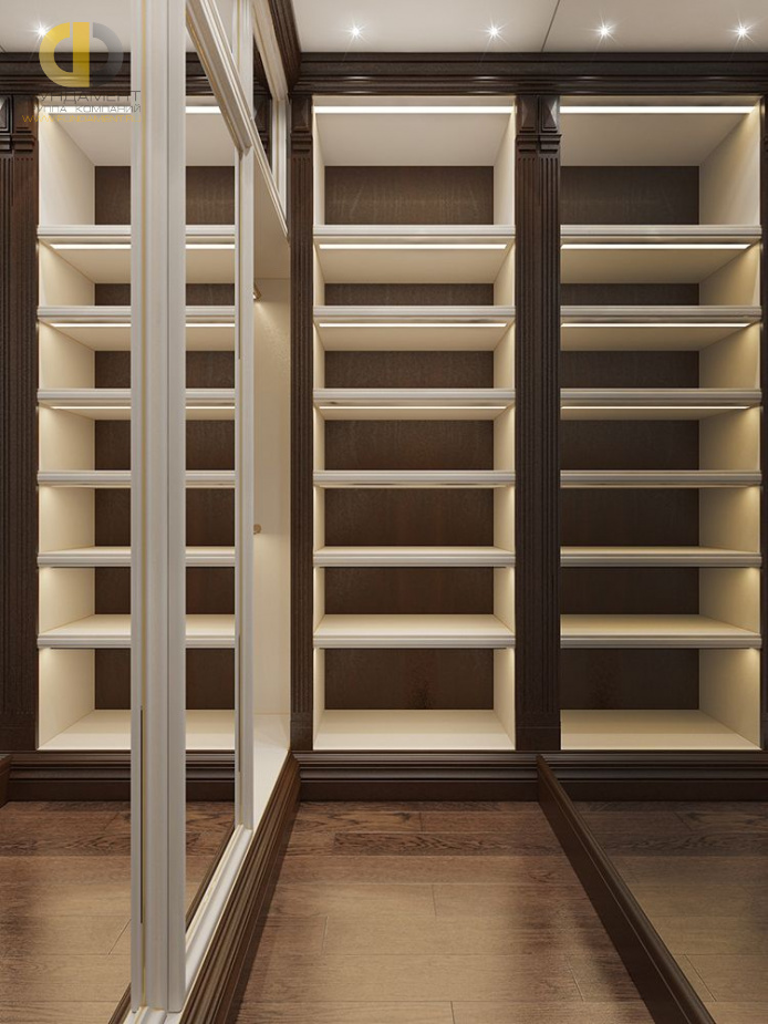 Дизайн интерьера гардероба в 3-комнатной квартире 132 кв.м в стиле ар-деко