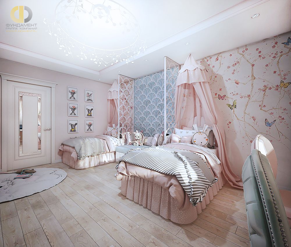 Дизайн интерьера детской в четырёхкомнатной квартире 127 кв.м в стиле неоклассика – фото 672